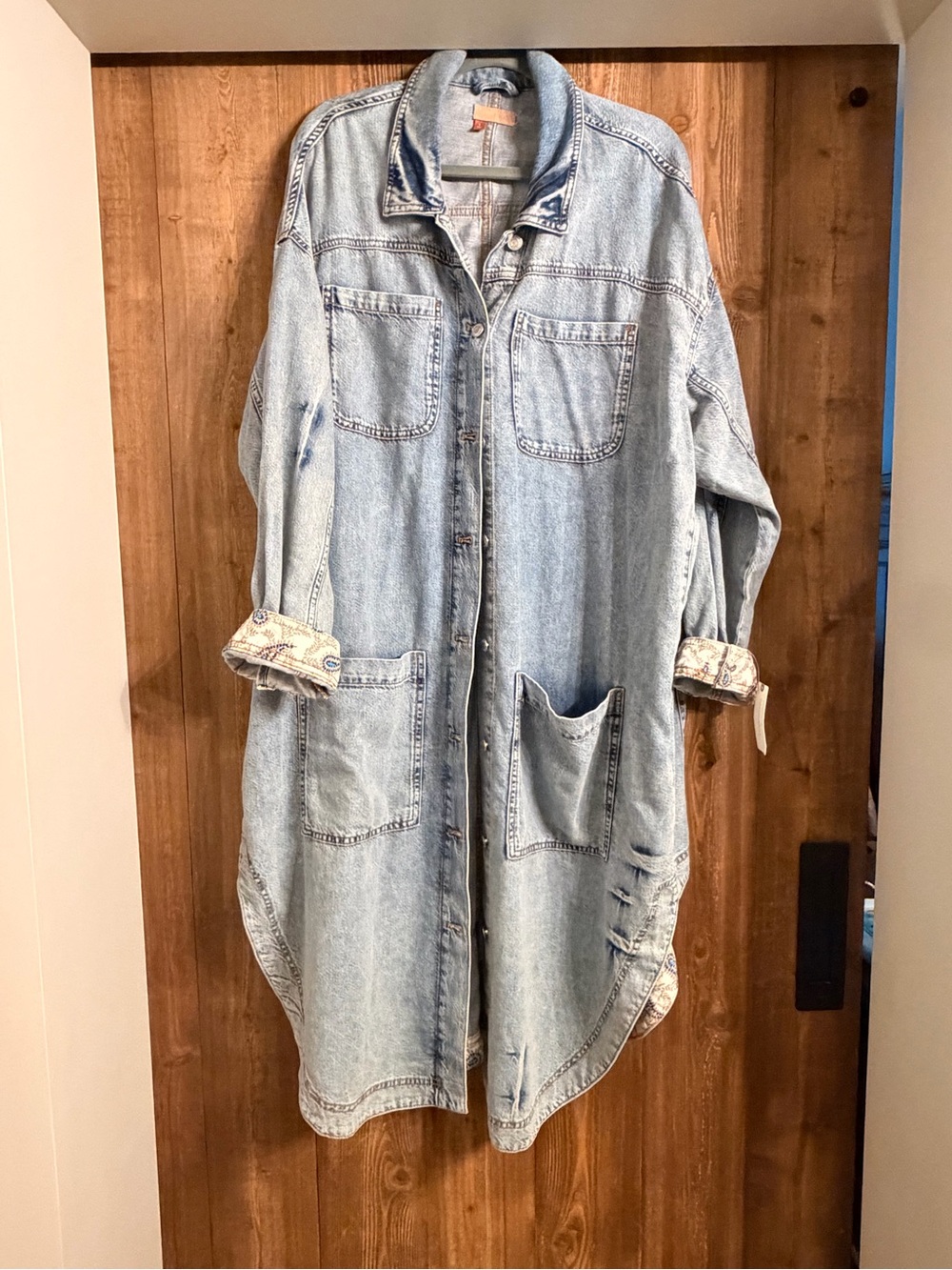 Pilcro Anthropologie Light Wash Denim Jacket Coat